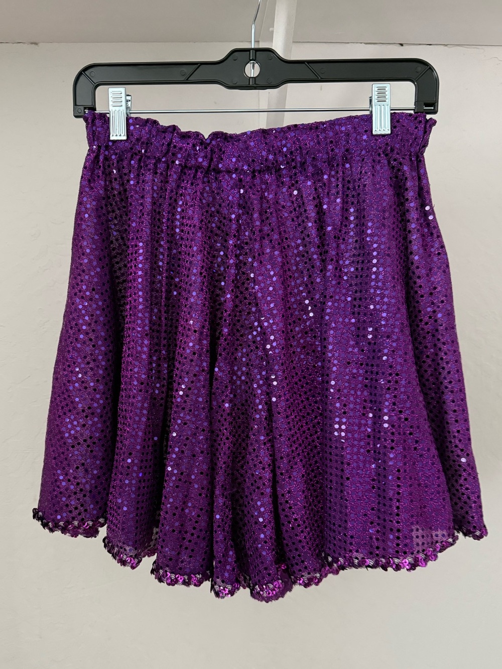 Sparkly Purple Dance Costume Skirt with Sequined Trim